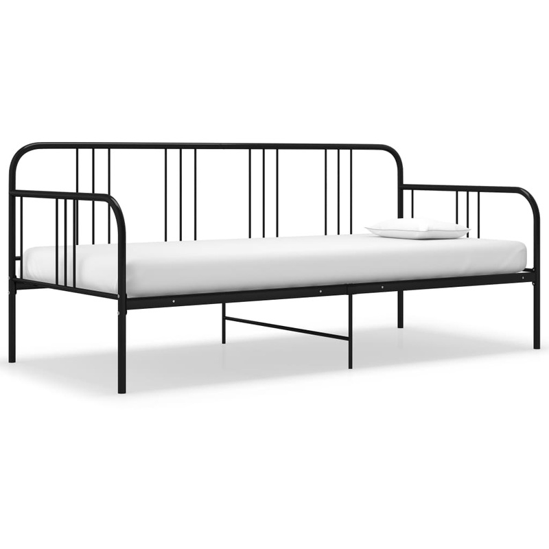 Berkfield Sofa Bed Frame Black Metal 90×200 cm