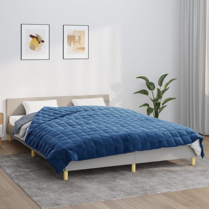 Berkfield Weighted Blanket Blue 200×200 cm 9 kg Fabric