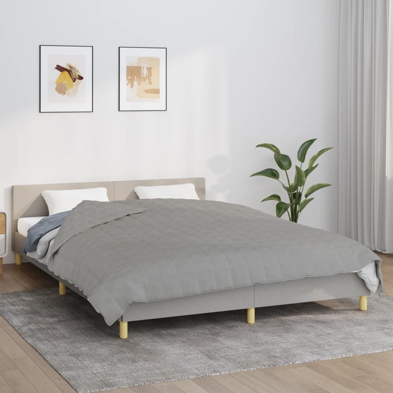 Berkfield Weighted Blanket Grey 220×235 cm King 11 kg Fabric