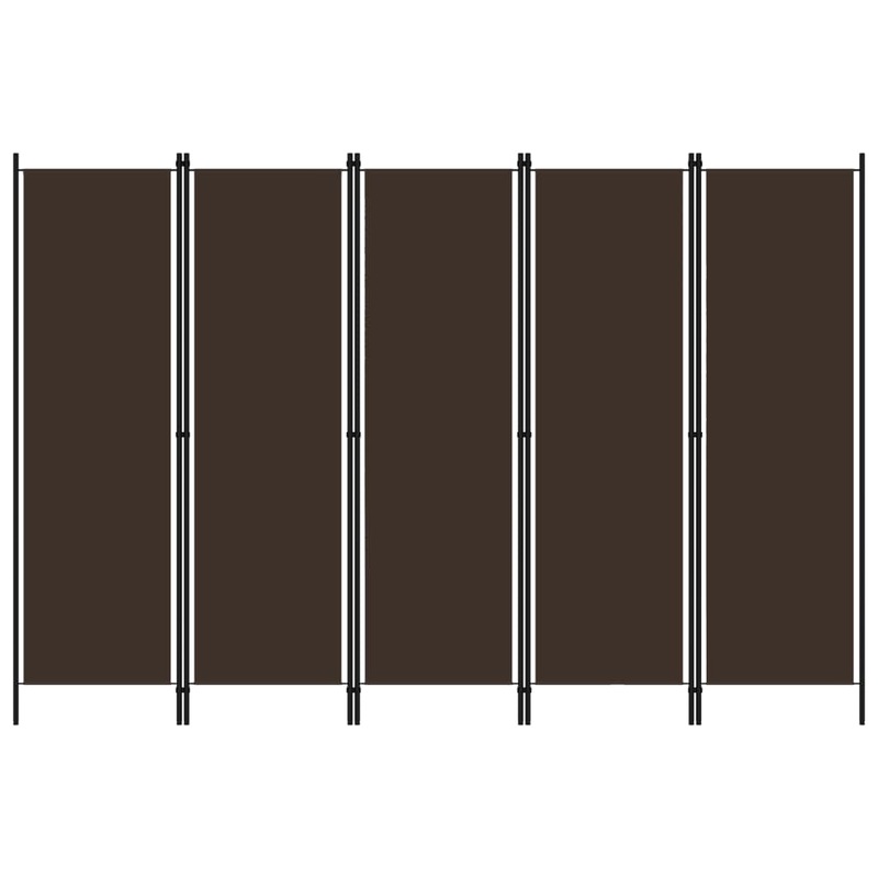 Berkfield 5-Panel Room Divider Brown 250×180 cm