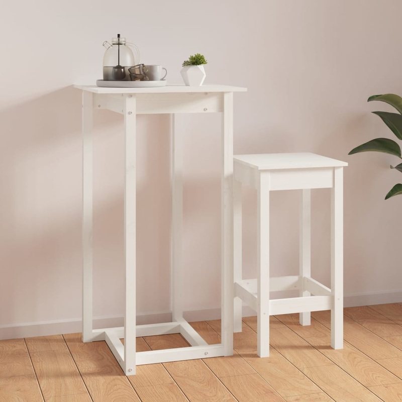 Berkfield Bar Table White 60x60x110 cm Solid Wood Pine
