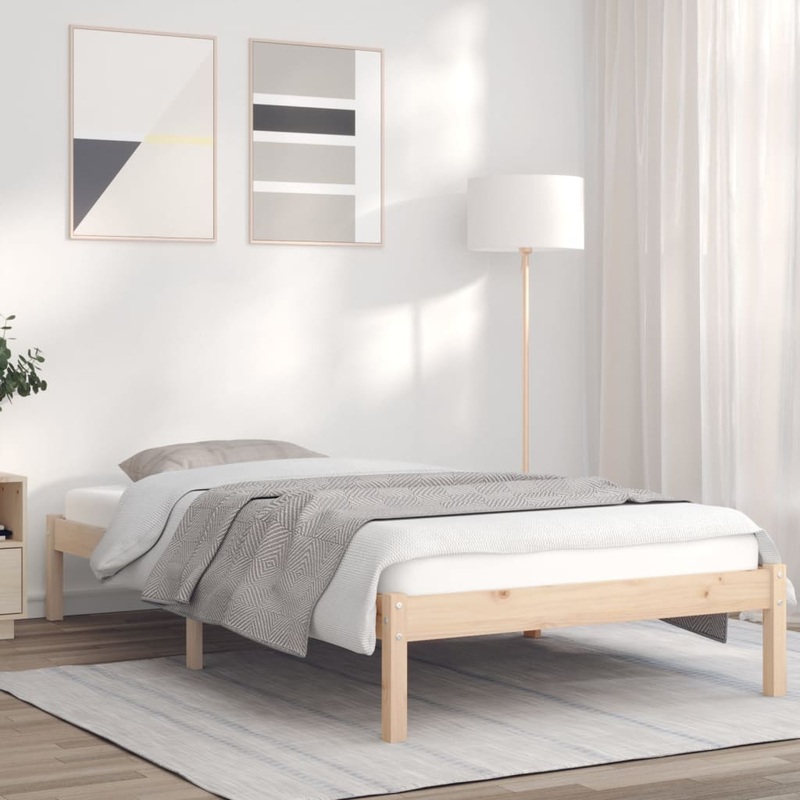 Berkfield Bed Frame 100×200 cm Solid Wood Pine