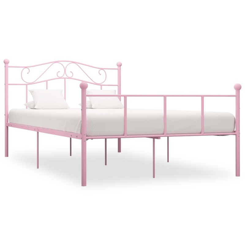 Berkfield Bed Frame Pink Metal 160×200 cm