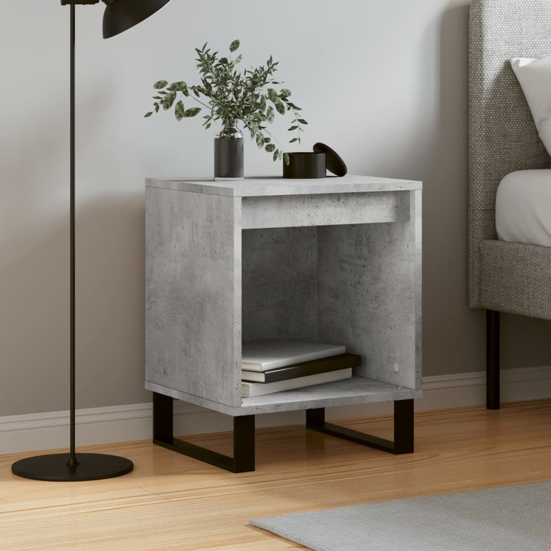 Berkfield Bedside Cabinet Concrete Grey 40x35x50 cm Engineered Wood