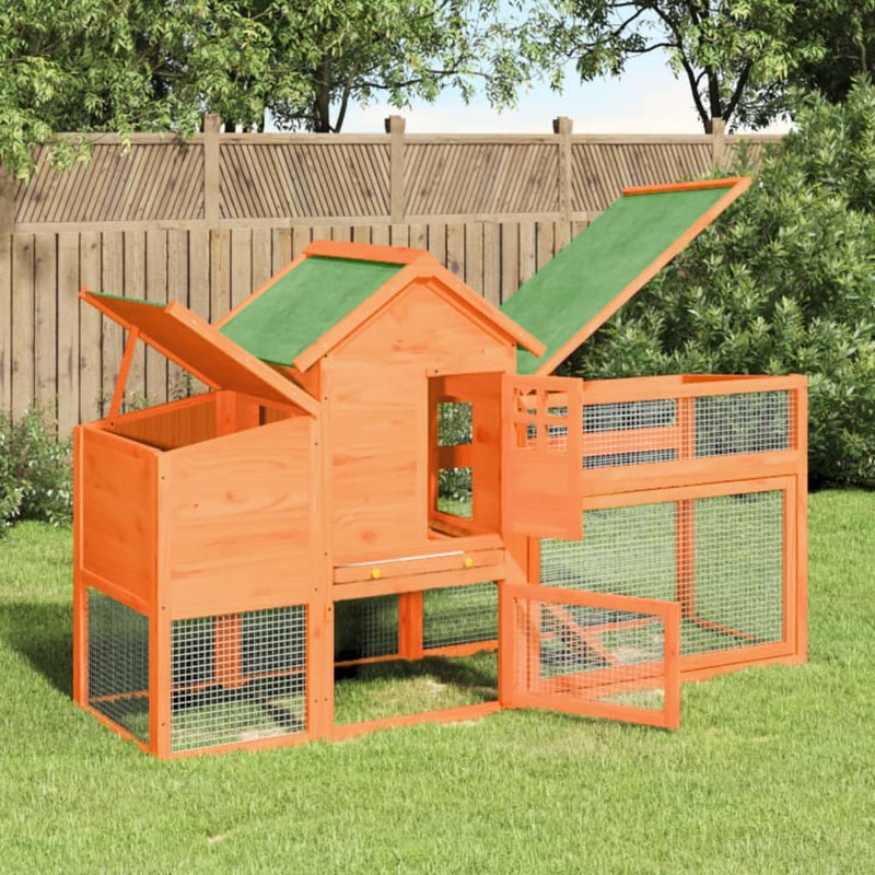 Berkfield Chicken Coop Brown 186.5×58.5×113 cm Solid Wood Pine
