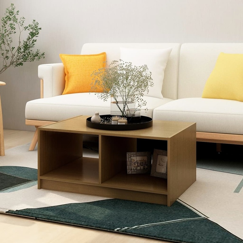 Berkfield Coffee Table Honey Brown 75x50x33.5 cm Solid Pinewood