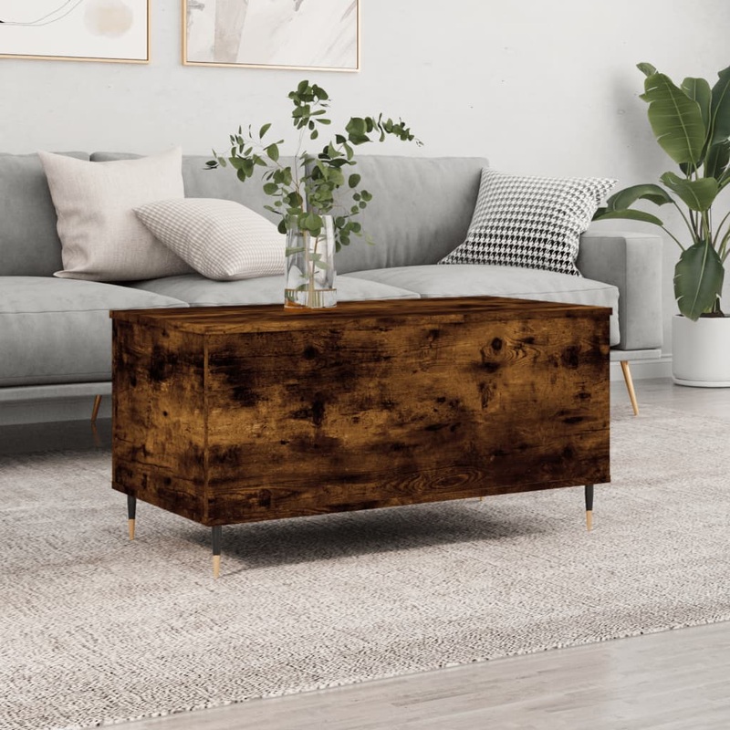 Berkfield Coffee Table Smoked Oak 90×44.5×45 cm Engineered Wood