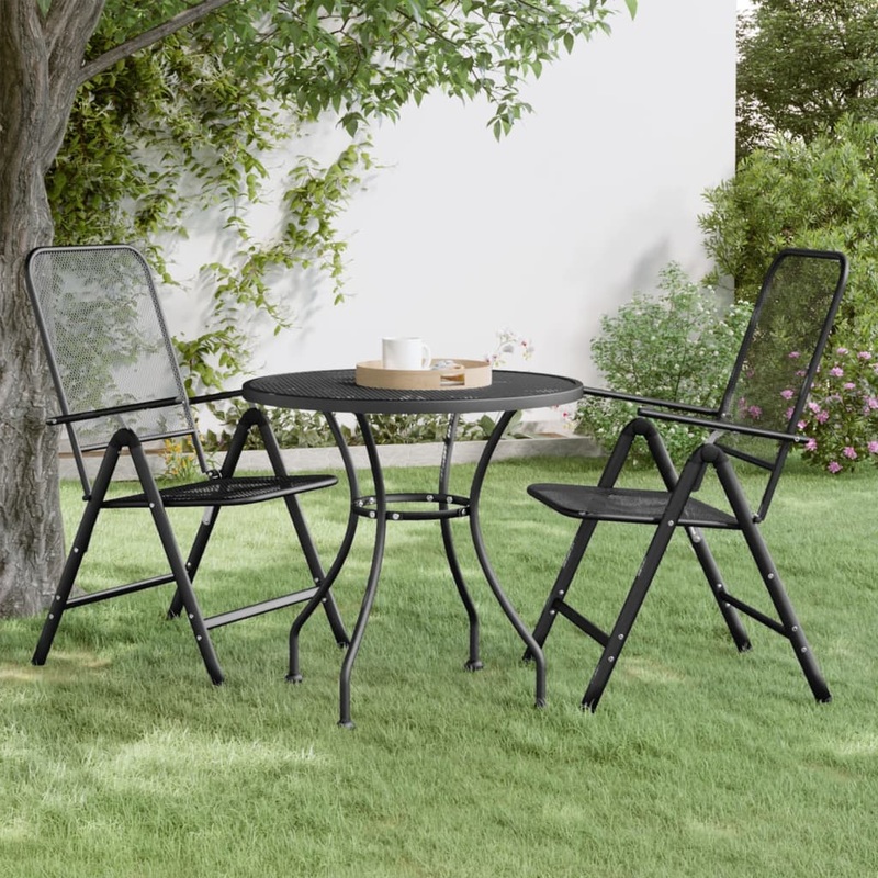 Berkfield Garden Table __80x72 cm Expanded Metal Mesh Anthracite