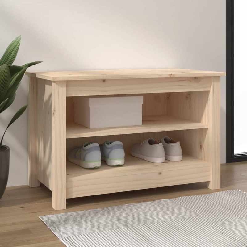 Berkfield Shoe Bench 70x38x45.5 cm Solid Wood Pine