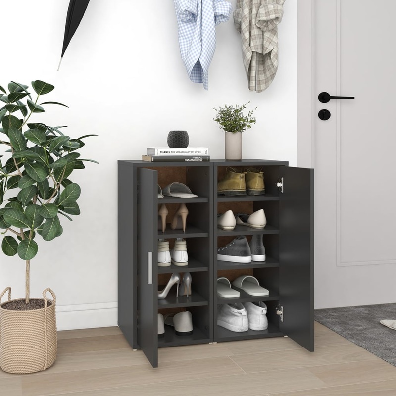Berkfield Shoe Cabinets 2 pcs Grey 32x35x70 cm Engineered Wood