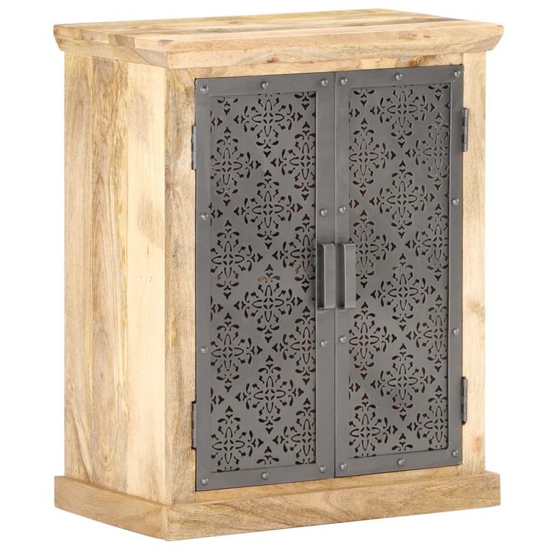 Berkfield Sideboard with Steel Doors 60x35x75 cm Solid Mango Wood