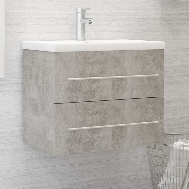 Berkfield Sink Cabinet Concrete Grey 60×38.5×48 cm Engineered Wood