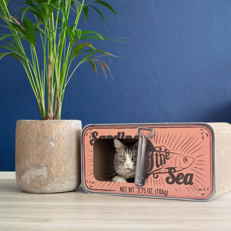 DISTRICT70 2-in-1 Cat Scratcher SARDINE Cardboard Pink