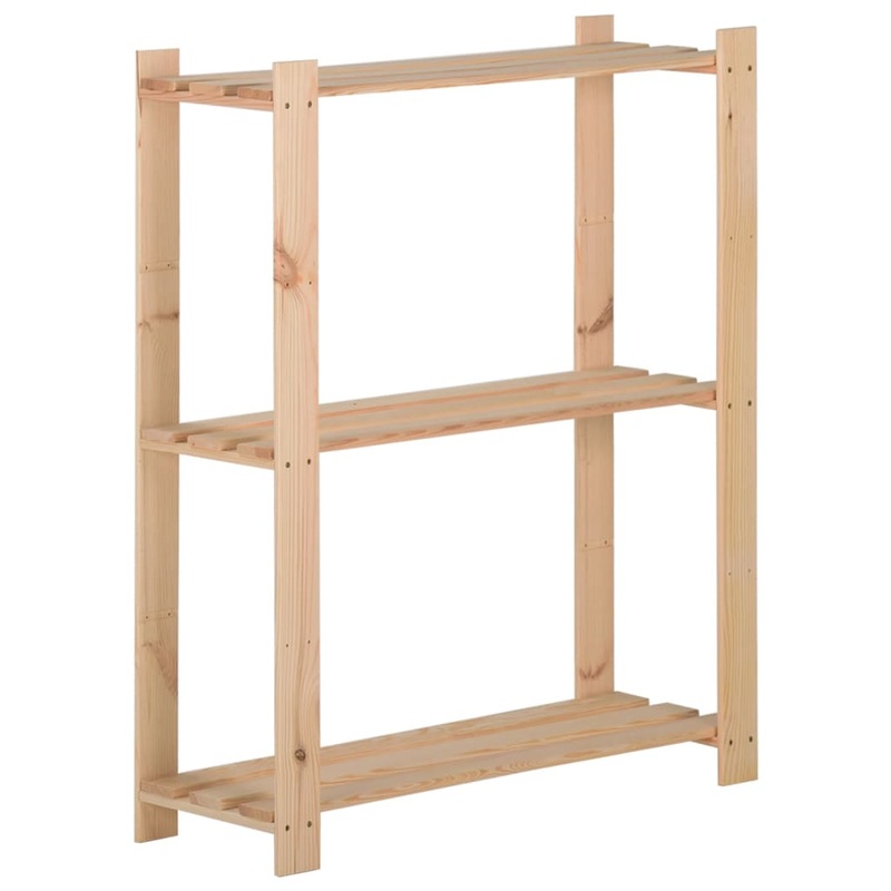 Berkfield 3-Tier Storage Rack 60×28.5×90 cm Solid Pinewood
