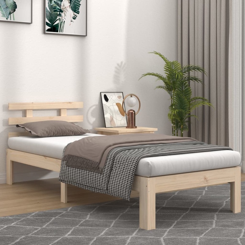 Berkfield Bed Frame Solid Wood 90×200 cm