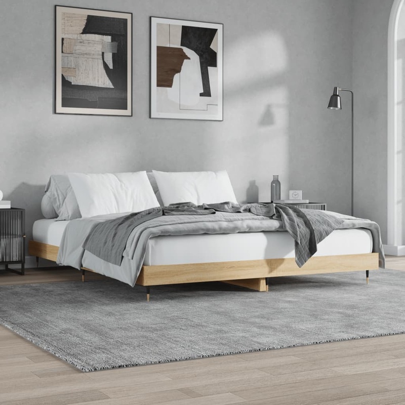Berkfield Bed Frame Sonoma Oak 200×200 cm Engineered Wood