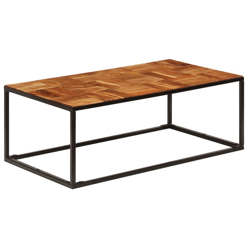 Berkfield Coffee Table 110x60x40 cm Solid Acacia Wood and Steel