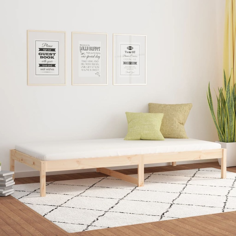 Berkfield Day Bed 90×190 cm Single Solid Wood Pine