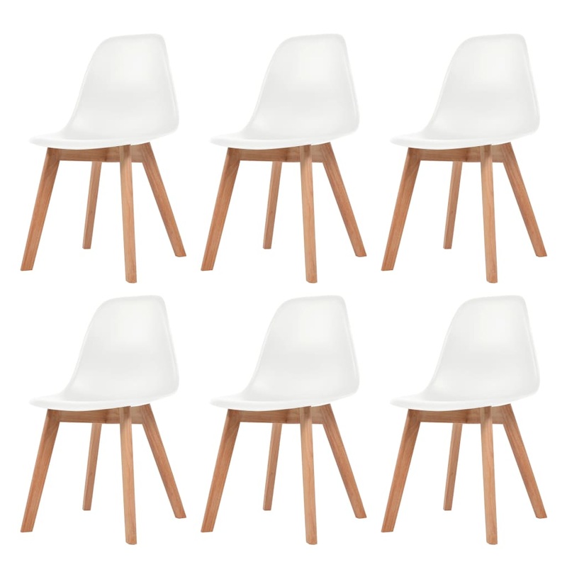 Berkfield Dining Chairs 6 pcs White Plastic