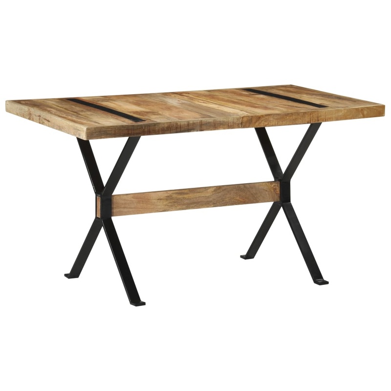 Berkfield Dining Table 140x70x76 cm Rough Mango Wood