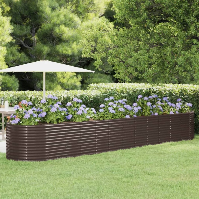 Berkfield Garden Raised Bed Powder-coated Steel 507x100x68 cm Brown