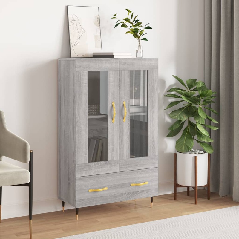 Berkfield Highboard Grey Sonoma 69.5x31x115 cm Engineered Wood