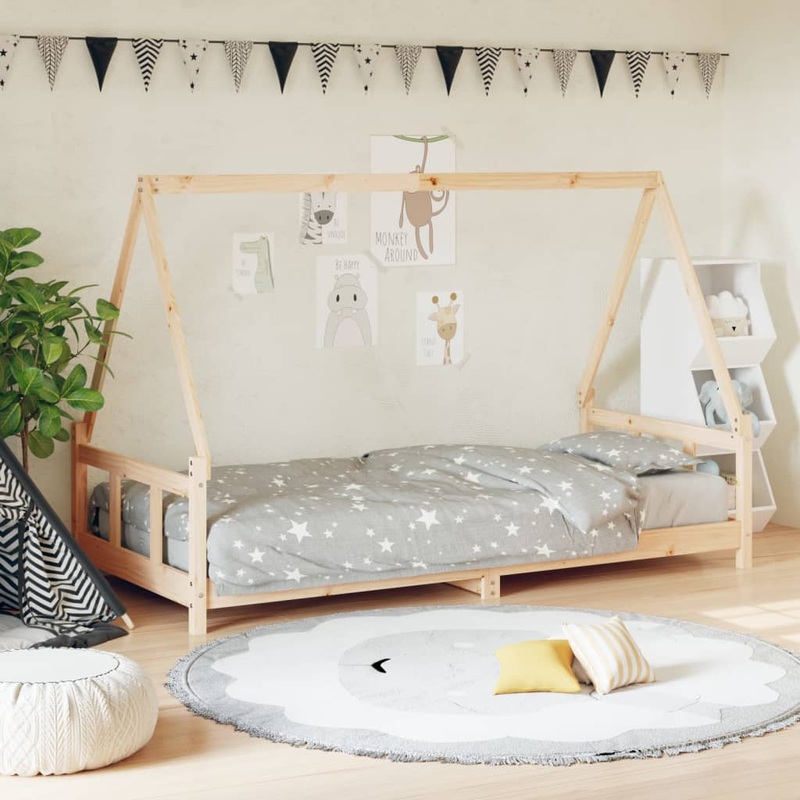 Berkfield Kids Bed Frame 90×190 cm Solid Wood Pine
