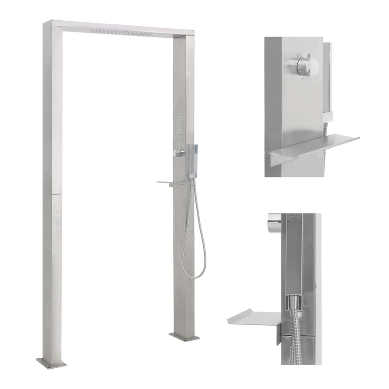 Berkfield Outdoor Shower Stainless Steel Double Jets
