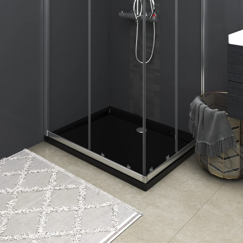 Berkfield Rectangular ABS Shower Base Tray Black 80×100 cm