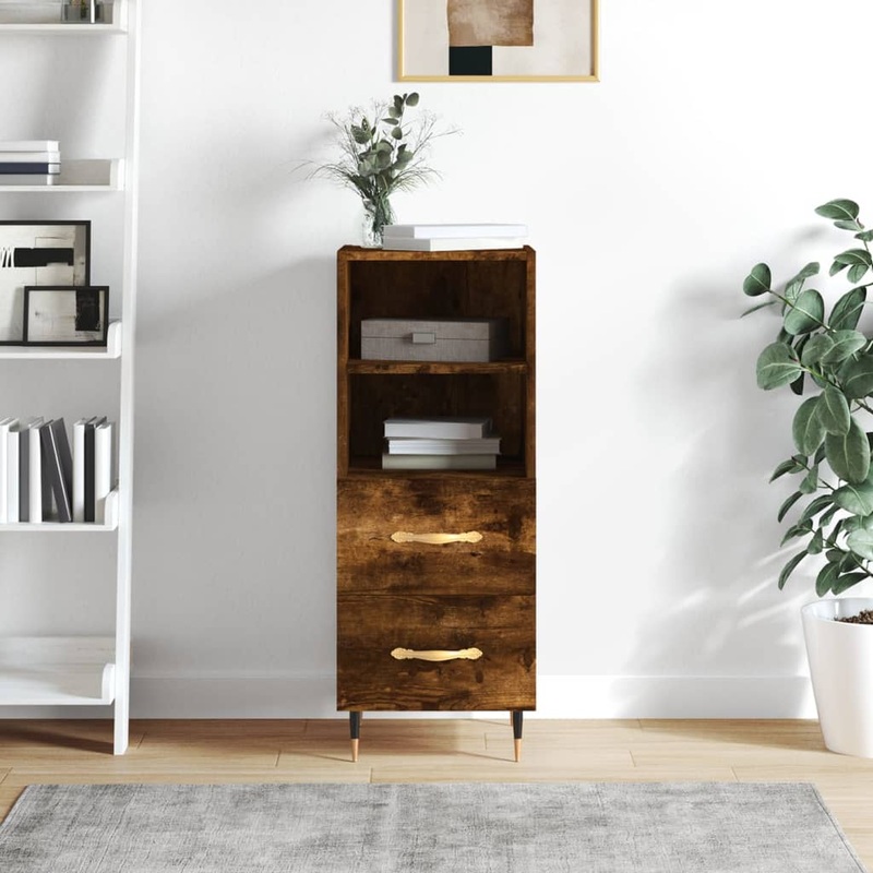 Berkfield Sideboard Smoked Oak 34.5x34x90 cm Engineered Wood