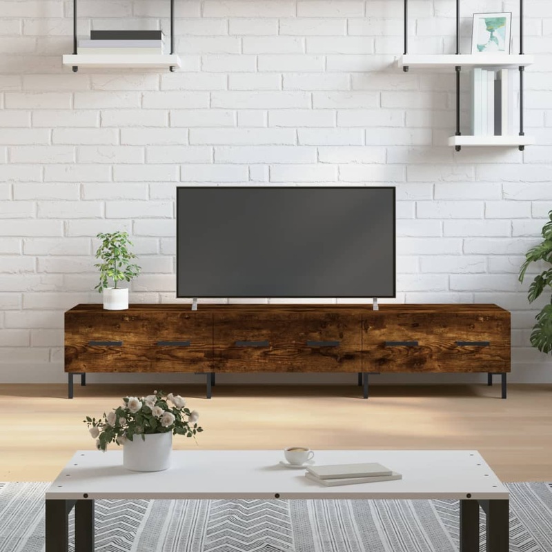 Berkfield TV Cabinet Smoked Oak 150x36x30 cm Engineered Wood