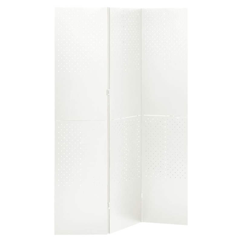 Berkfield 3-Panel Room Divider White 120×180 cm Steel