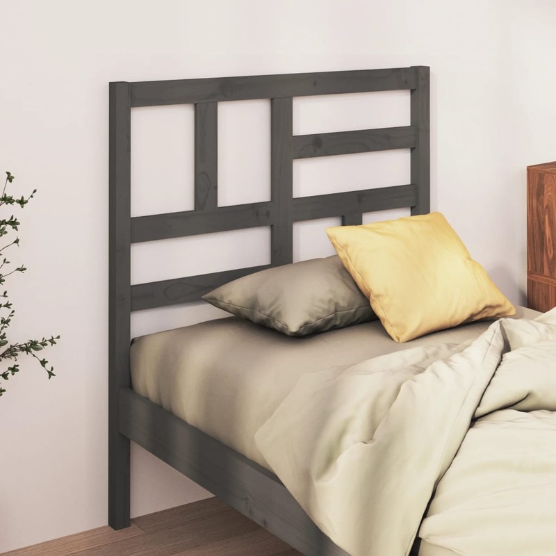 Berkfield Bed Headboard Grey 81x4x104 cm Solid Wood Pine