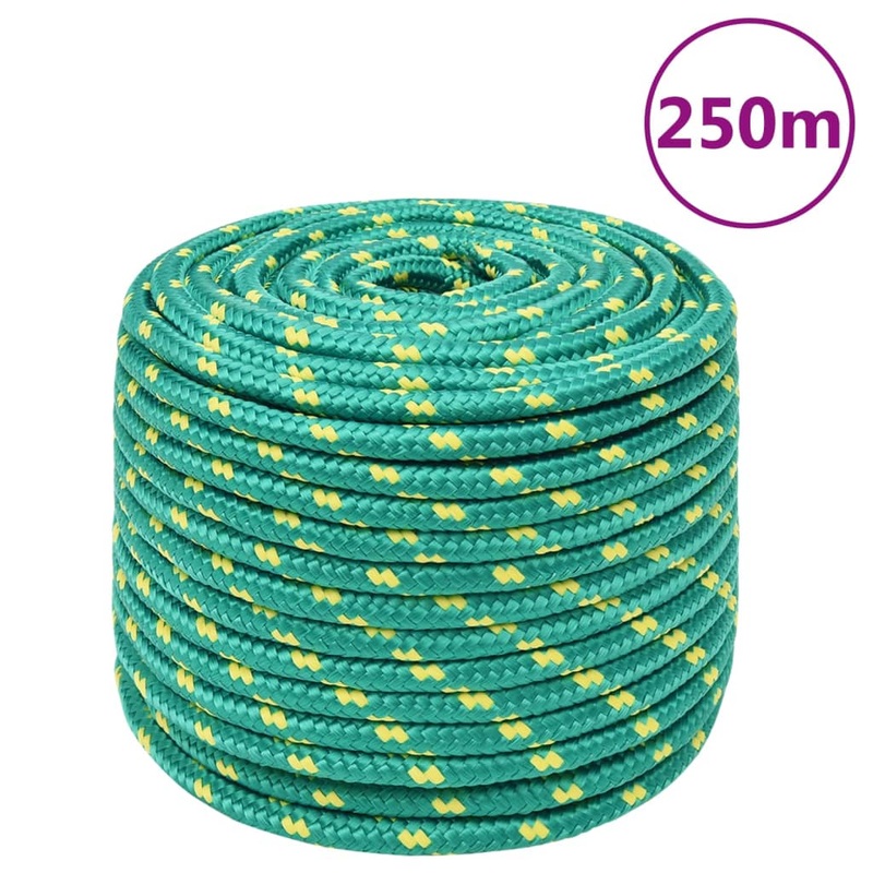 Berkfield Boat Rope Green 14 mm 250 m Polypropylene
