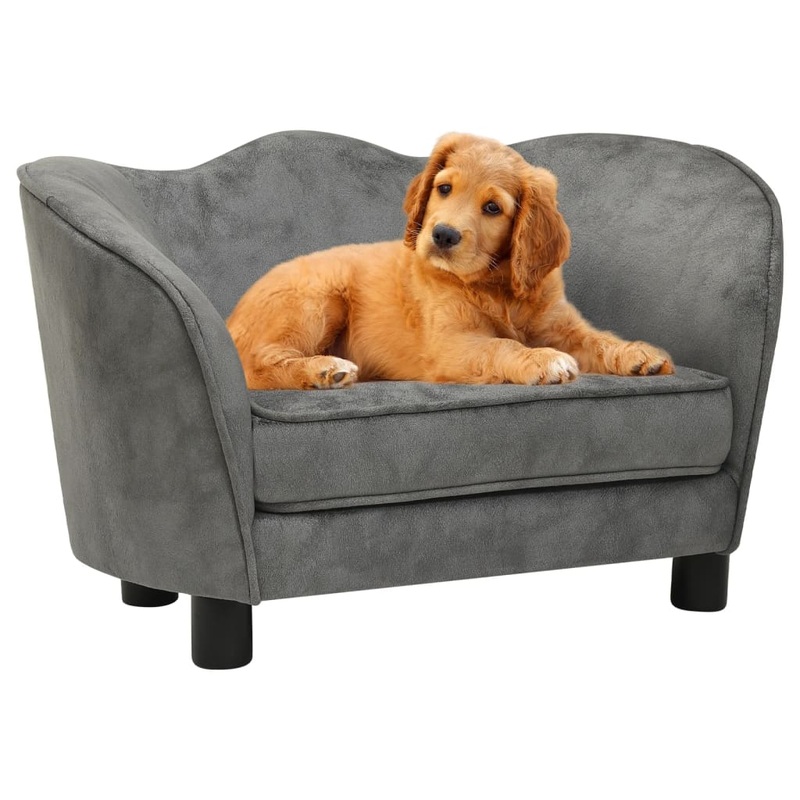 Berkfield Dog Sofa Grey 66x43x40 cm Plush
