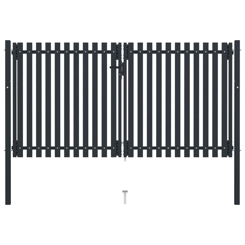 Berkfield Double Door Fence Gate Steel 306×220 cm Anthracite