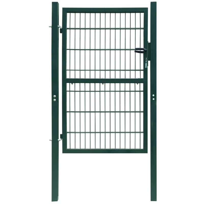 Berkfield Fence Gate Steel 106×248 cm Green