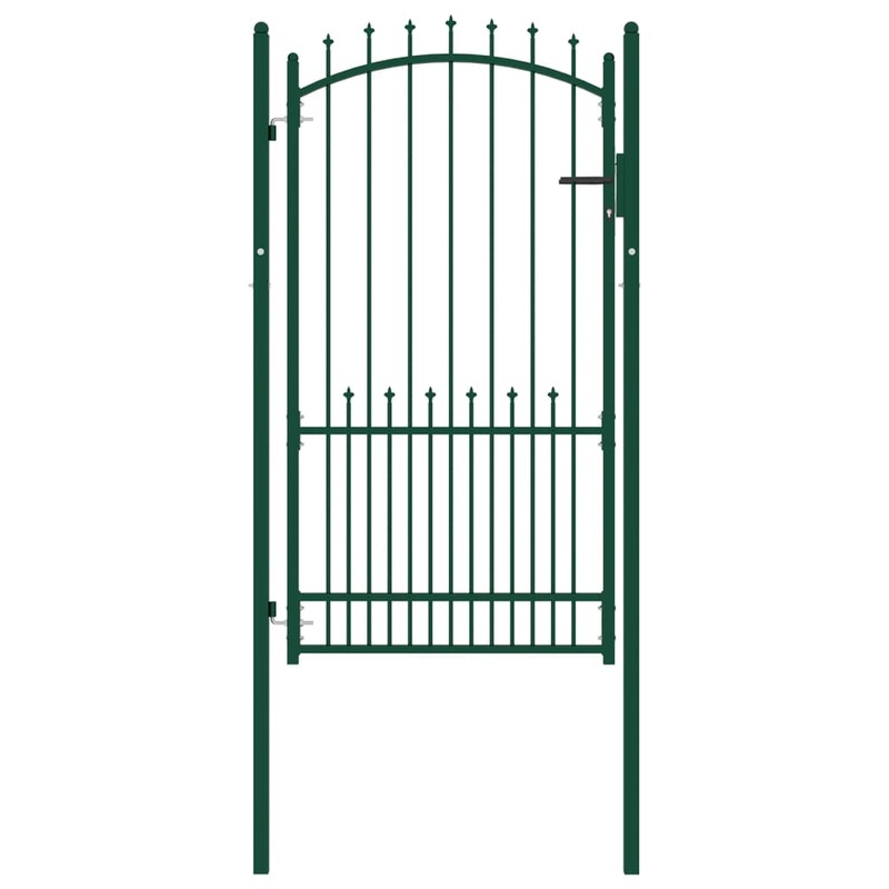 Berkfield Fence Gate with Spikes Steel 100×175 cm Green
