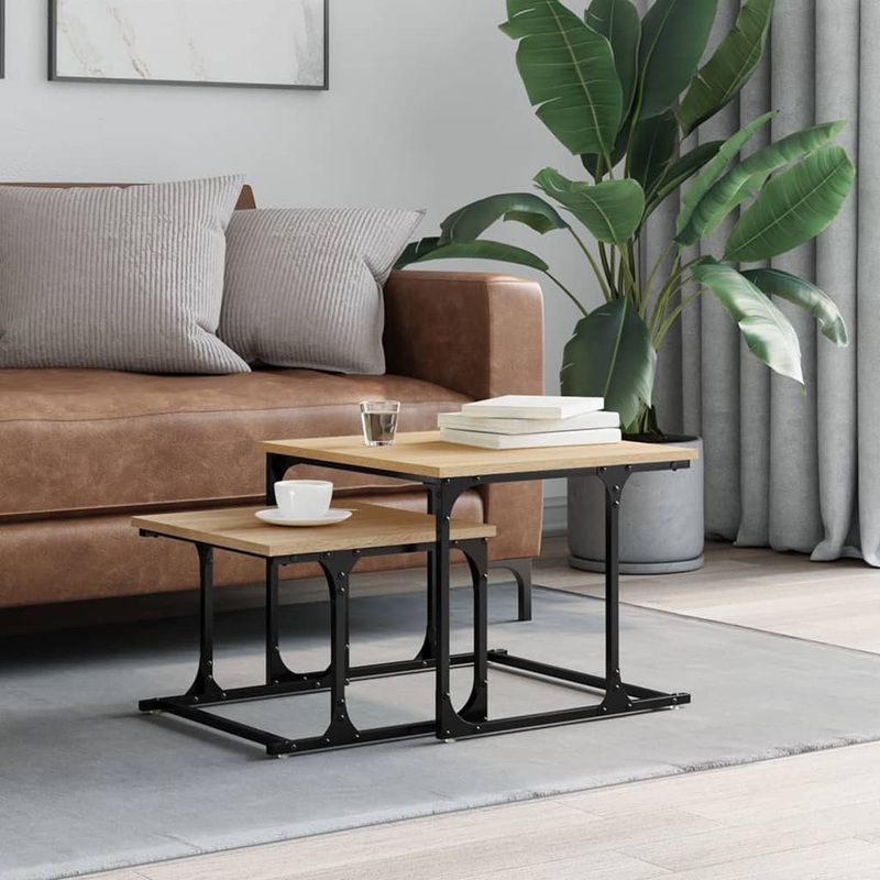 Berkfield Nesting Coffee Table 2 pcs Sonoma Oak Engineered Wood