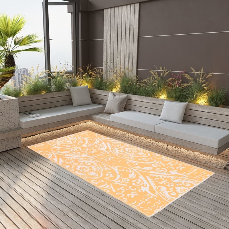 Berkfield Outdoor Carpet Orange and White 160×230 cm PP
