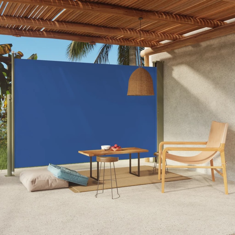 Berkfield Patio Retractable Side Awning 200×300 cm Blue