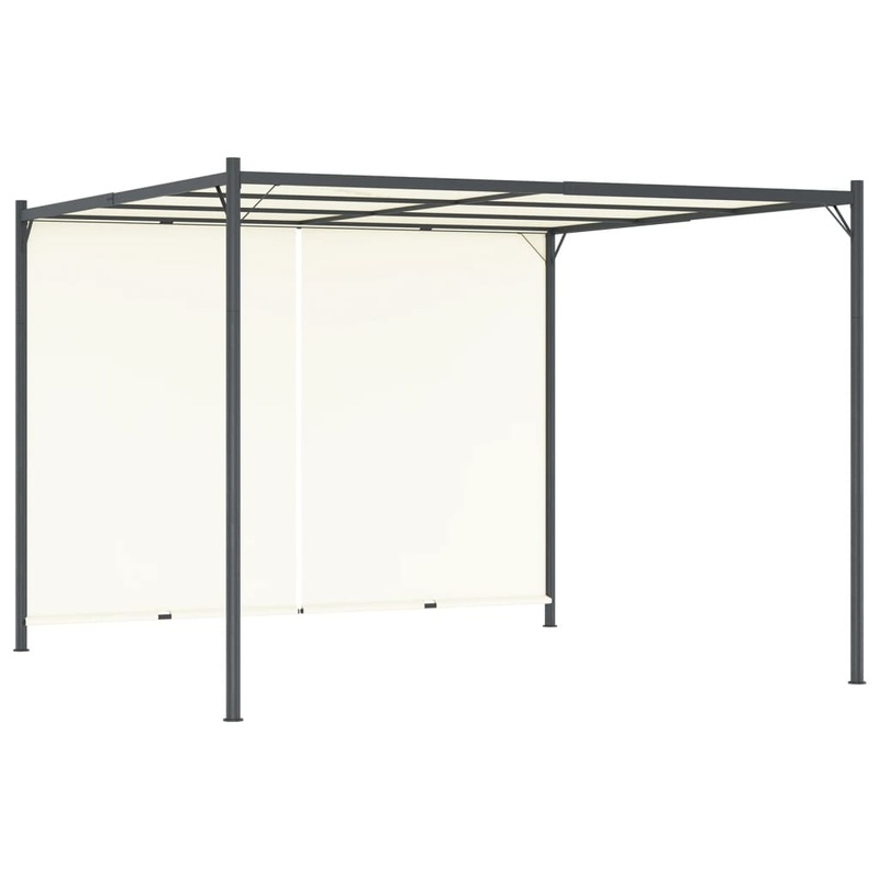 Berkfield Pergola with Adjustable Roof Cream White 3×3 m Steel