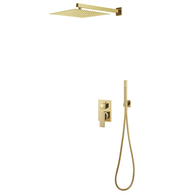 Berkfield Shower System Stainless Steel 201 Gold