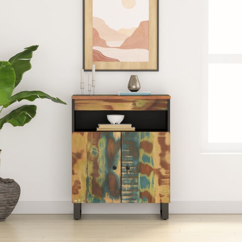 Berkfield Sideboard with 2 Doors 60x33x75 cm Solid Wood Reclaimed