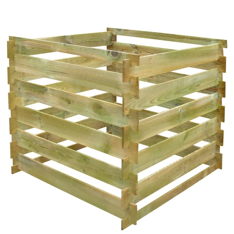 Berkfield Slatted Compost Bin 0.54 m3 Square Wood
