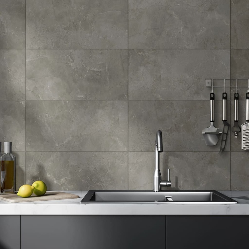 Grosfillex Wallcovering Tile Gx Wall+ 11pcs Marble 30×60 cm Grey