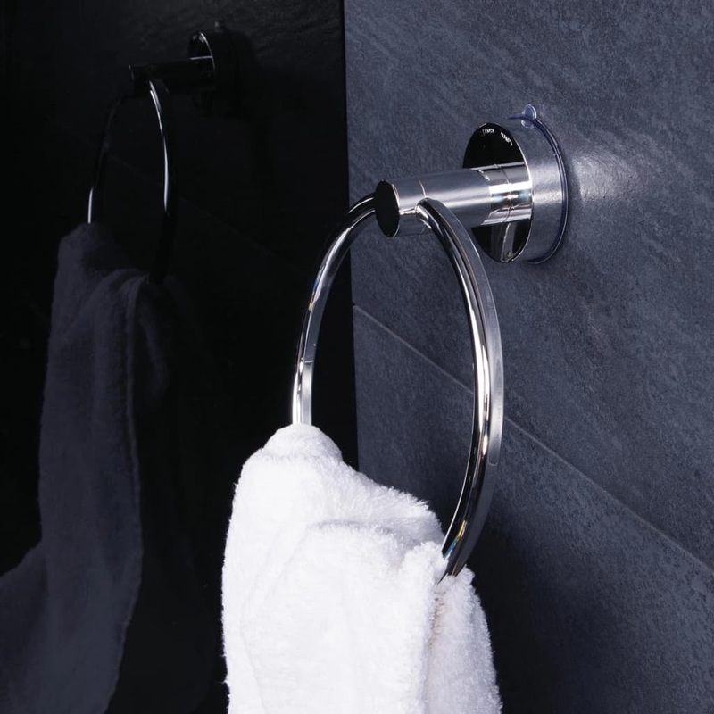 RIDDER Suction Towel Ring 7.2×18.5×21 cm Chrome