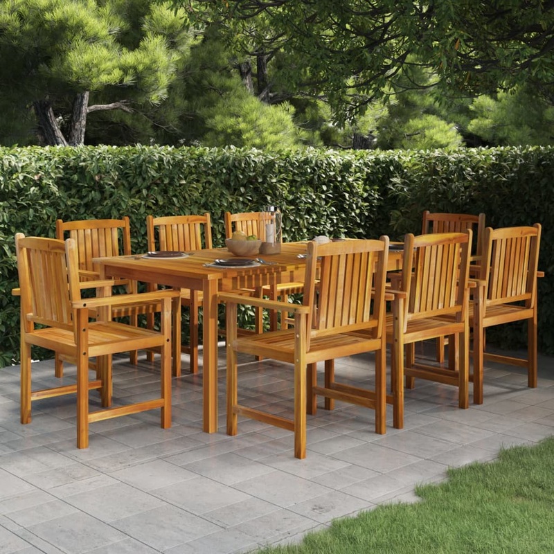 Berkfield 9 Piece Garden Dining Set Solid Wood Acacia
