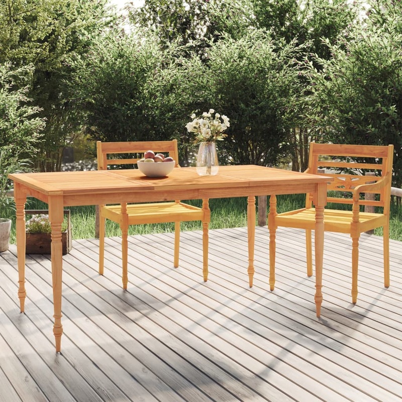 Berkfield Batavia Table 200x100x75 cm Solid Wood Teak