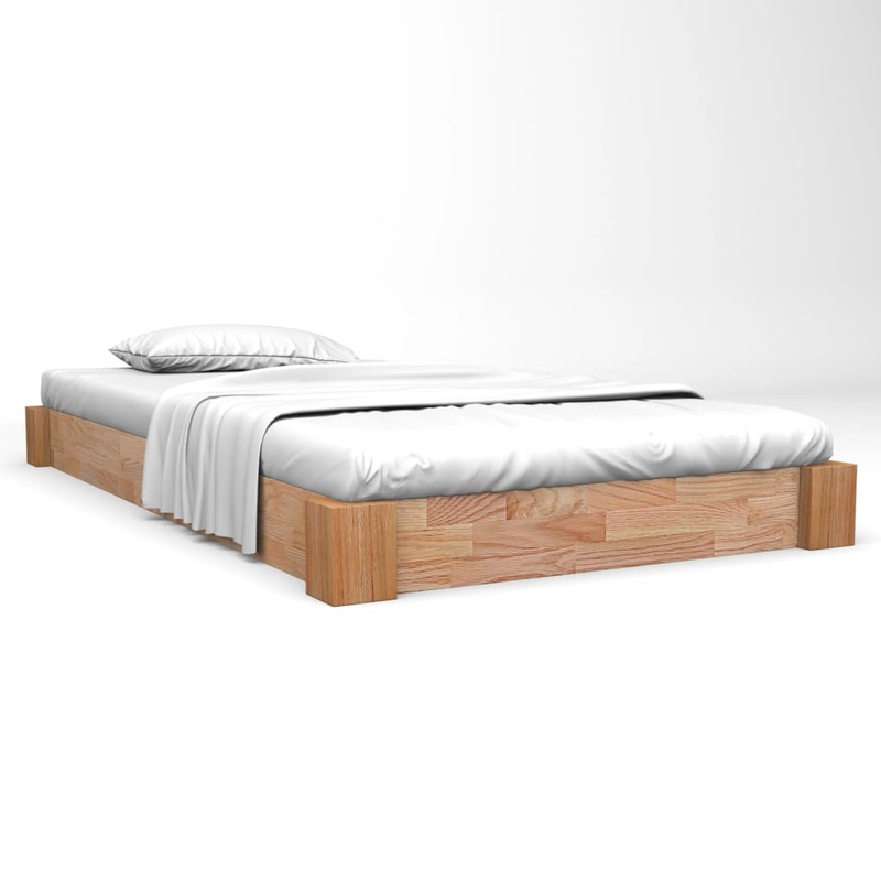 Berkfield Bed Frame Solid Oak Wood 90×200 cm